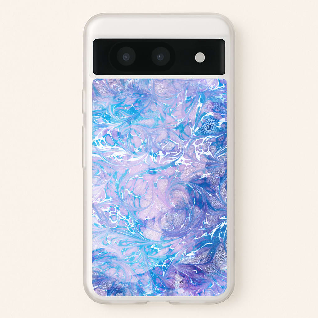 Sea Blue Swirly Marble - marble Phone Case for Google Pixel 8a