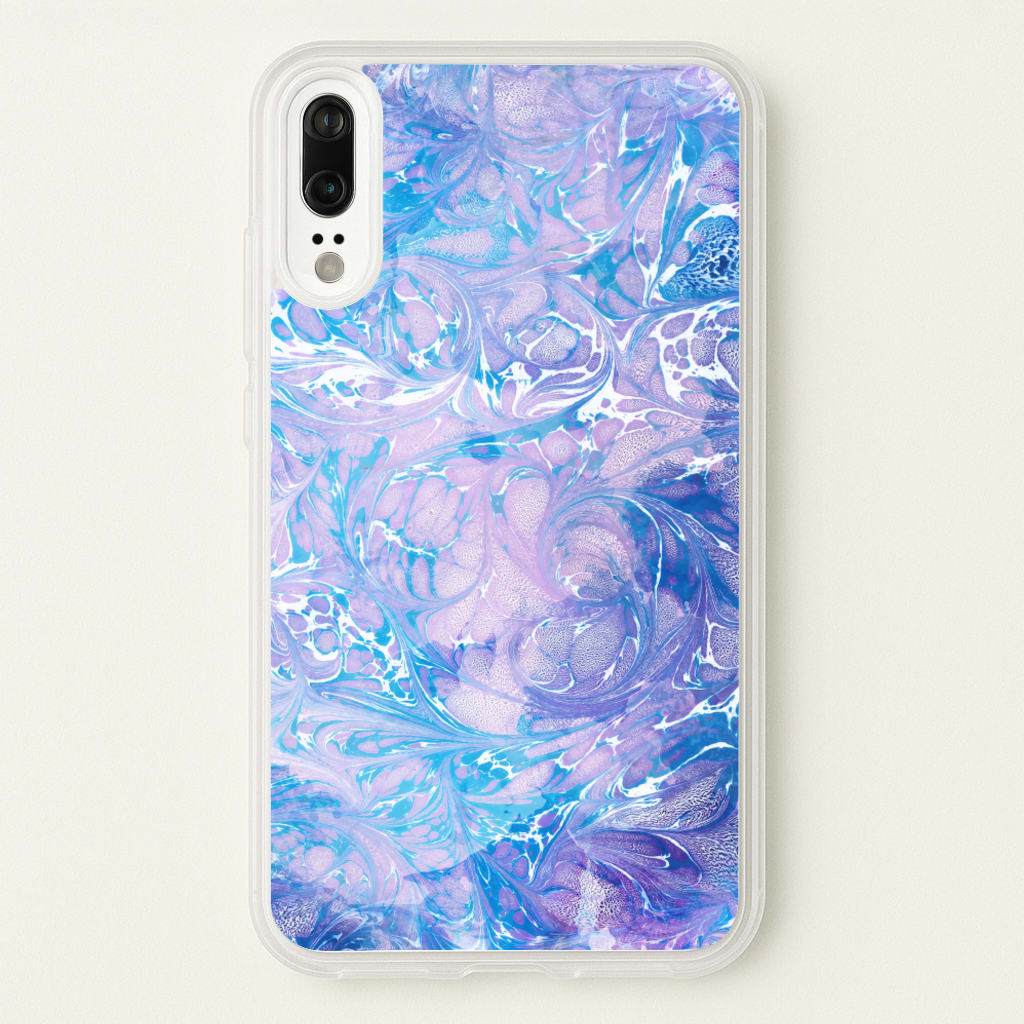 Sea Blue Swirly Marble - marble Phone Case for Huawei P20