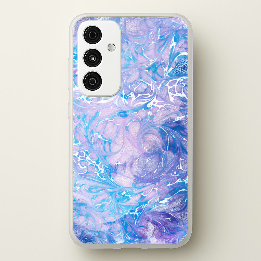 Sea Blue Swirly Marble - marble Phone Case for Galaxy A35