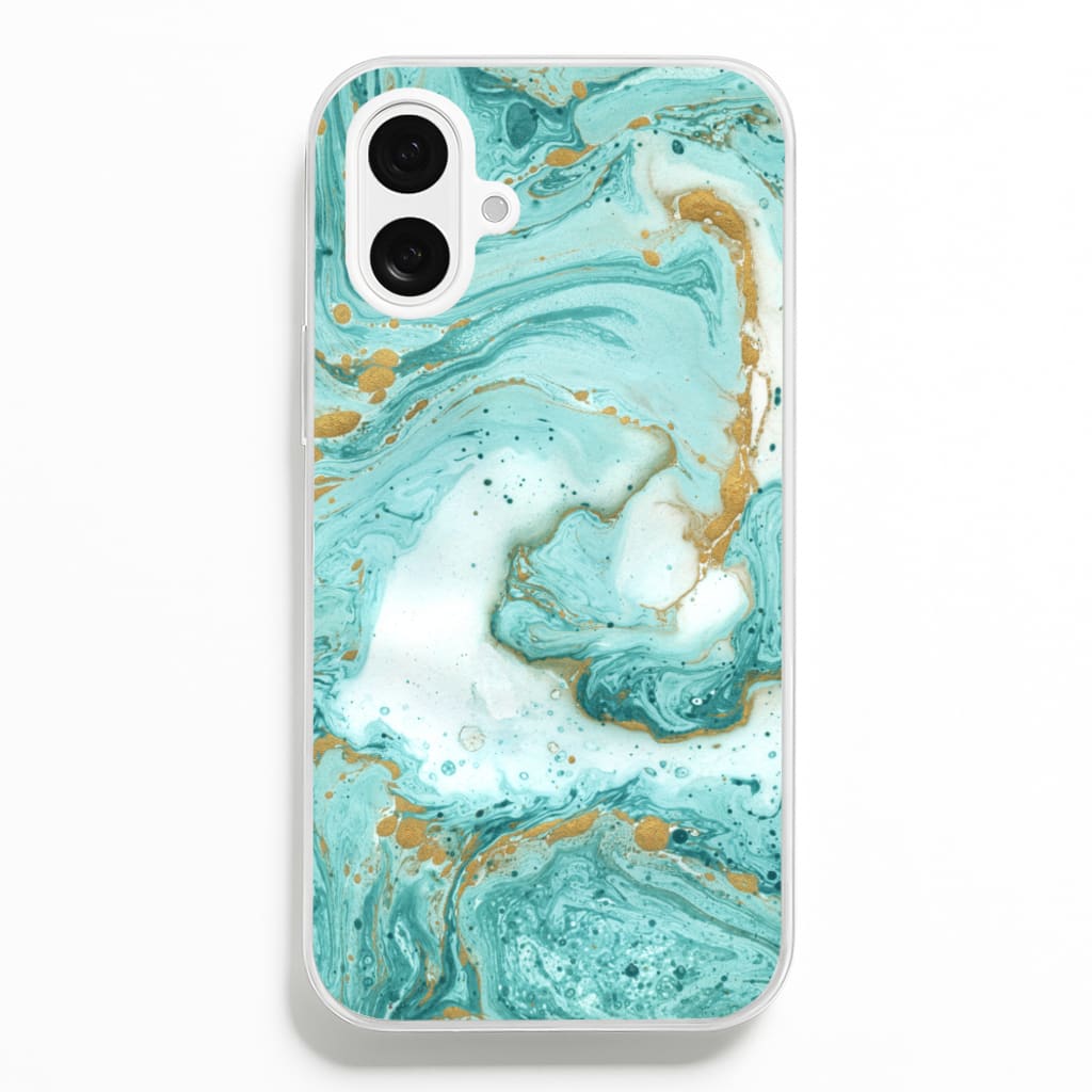 Green Marble - marble Phone Case for iPhone 16 Plus