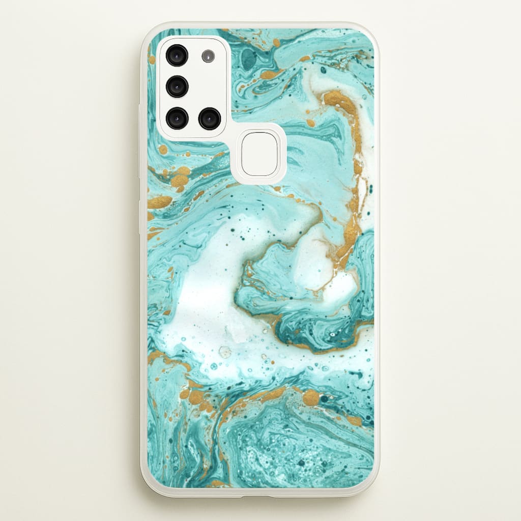 Green Marble - marble Phone Case for Galaxy A21s