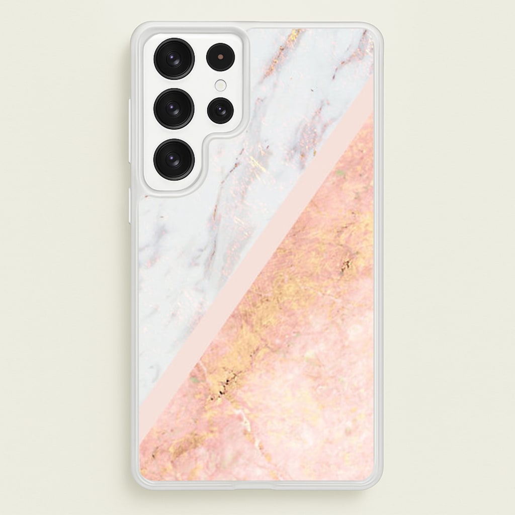 Marble and Rose Gold - marble Phone Case for Galaxy S22 Ultra