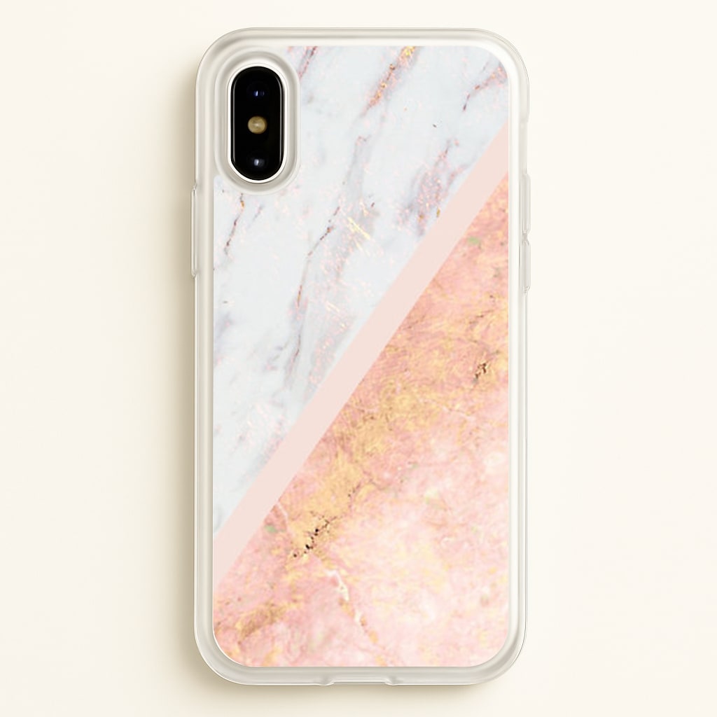 Marble and Rose Gold - marble Phone Case for iPhone X / XS
