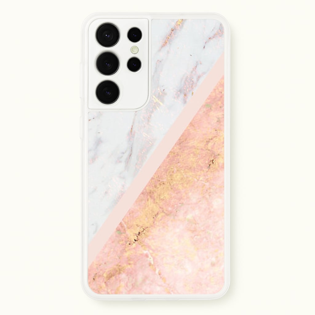 Marble and Rose Gold - marble Phone Case for Galaxy S21 Ultra