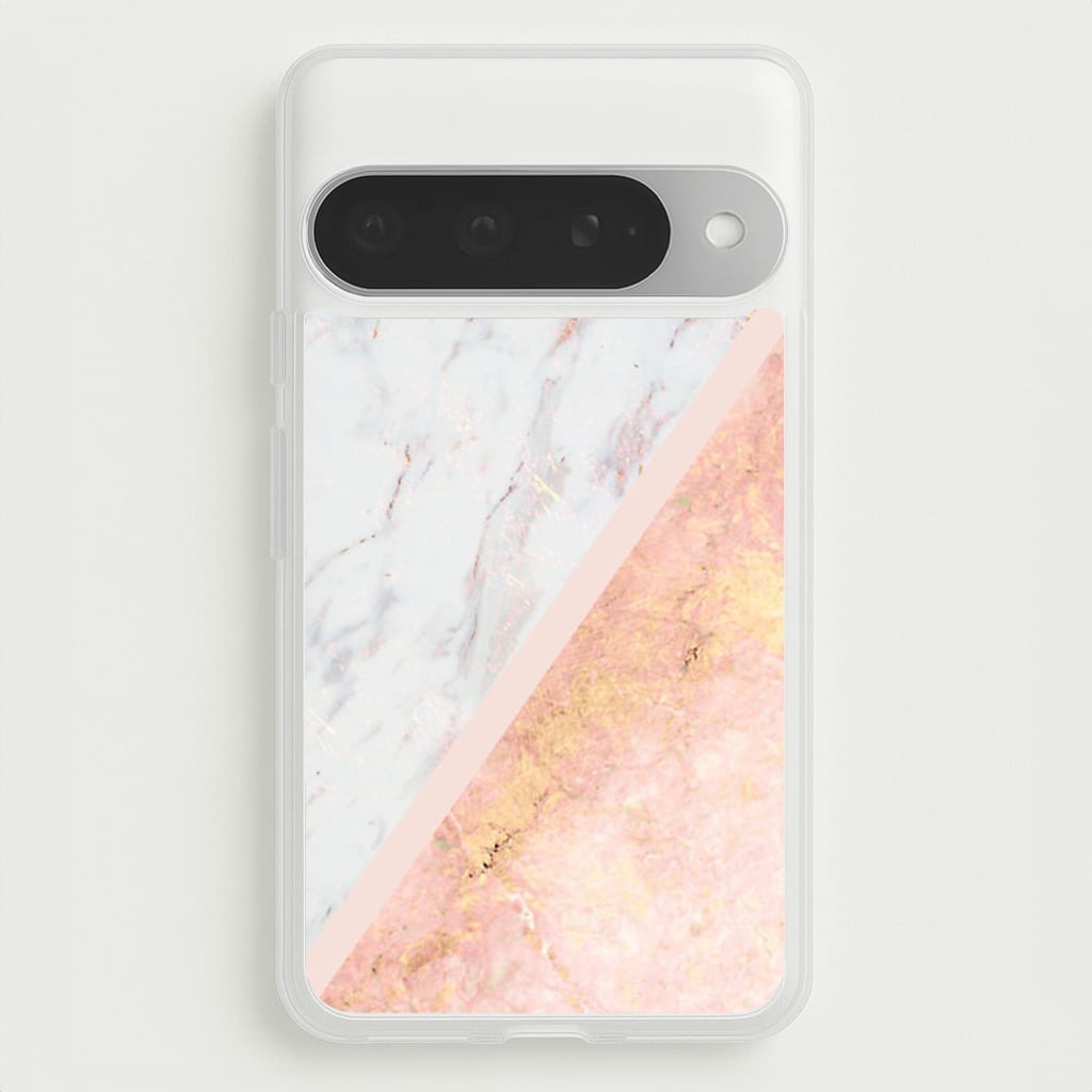 Marble and Rose Gold Phone Case for Google Pixel 10 Pro XL