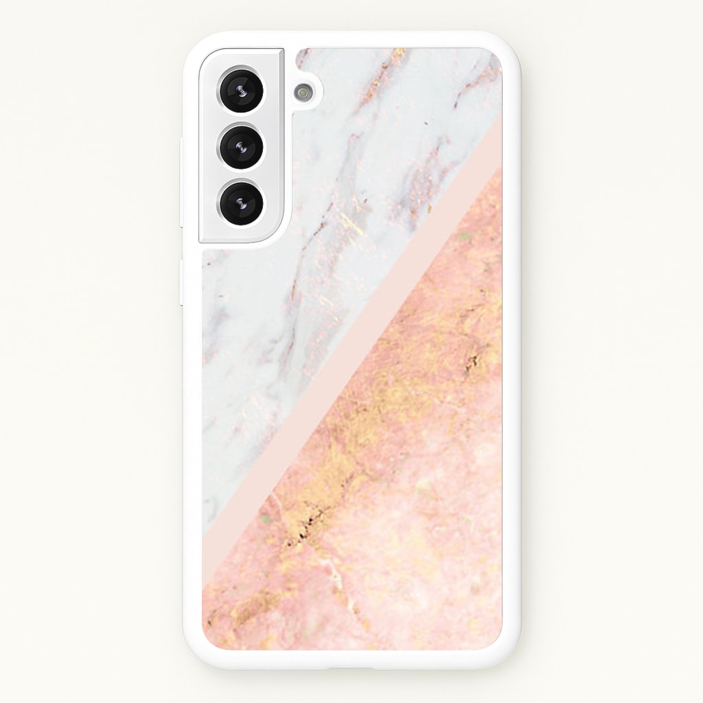 Marble and Rose Gold - marble Phone Case for Galaxy S22 Plus
