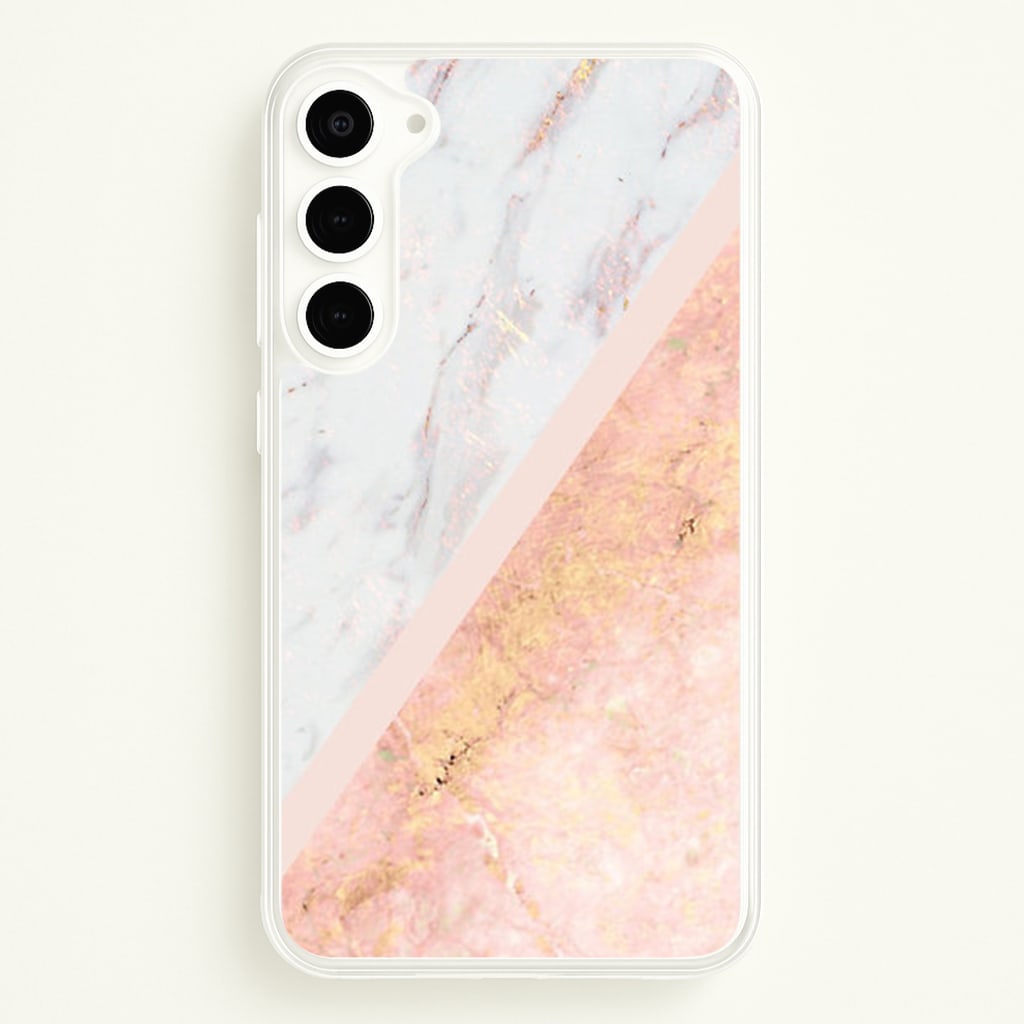 Marble and Rose Gold - marble Phone Case for Galaxy S23 Plus