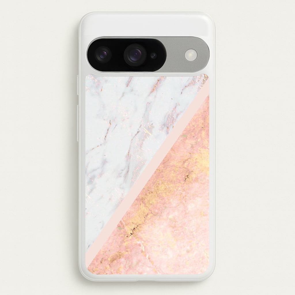 Marble and Rose Gold Phone Case for Google Pixel 10 / 10 Pro