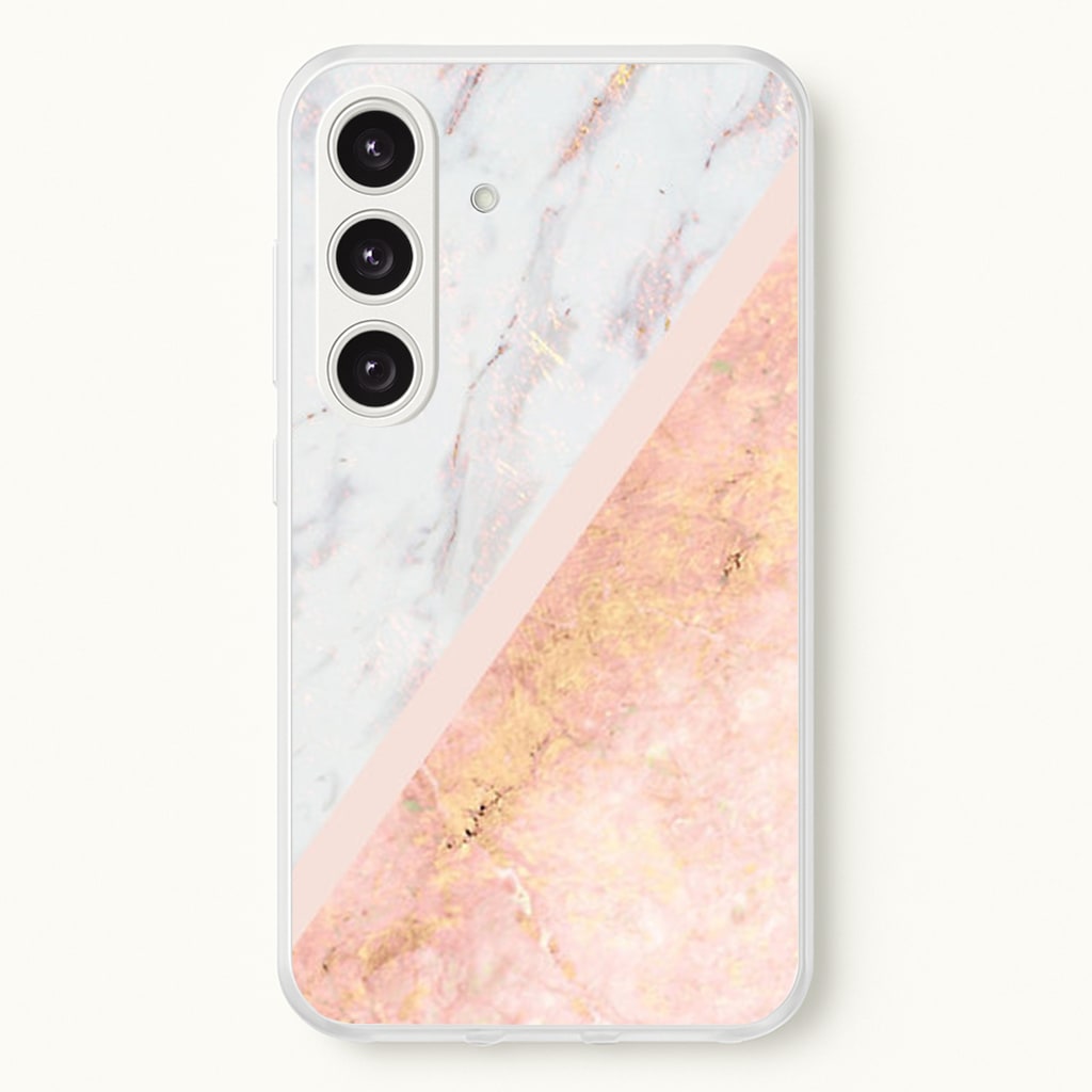 Marble and Rose Gold - marble Phone Case for Galaxy S24 Plus