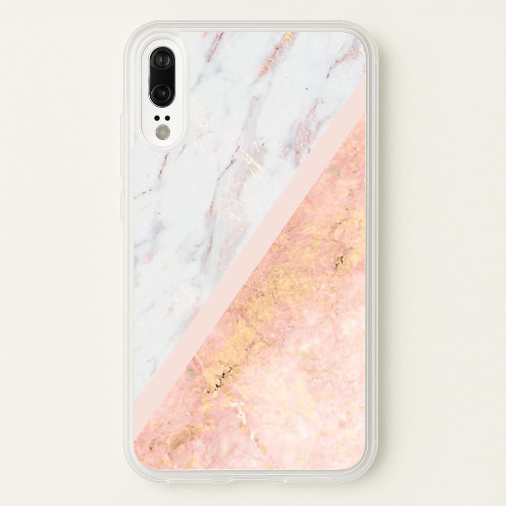 Marble and Rose Gold - marble Phone Case for Huawei P20