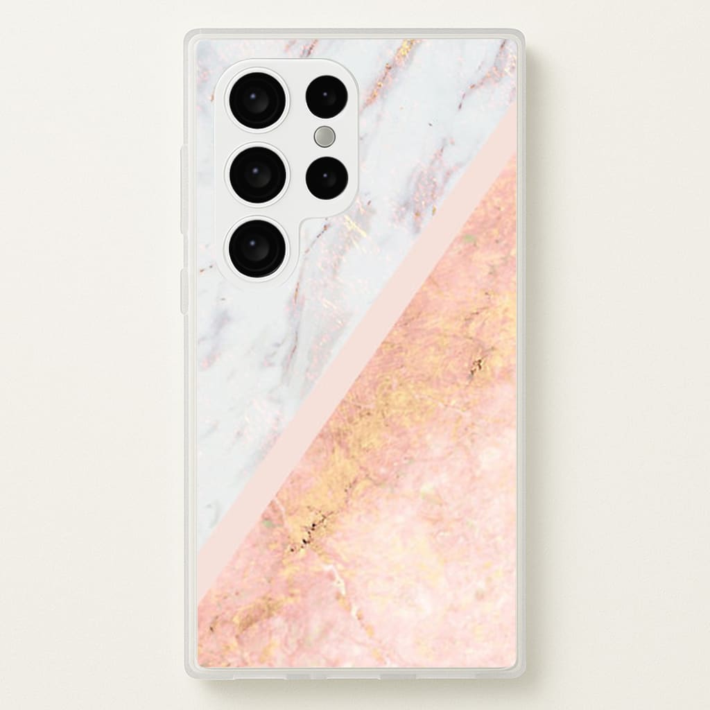 Marble and Rose Gold - marble Phone Case for Galaxy S24 Ultra