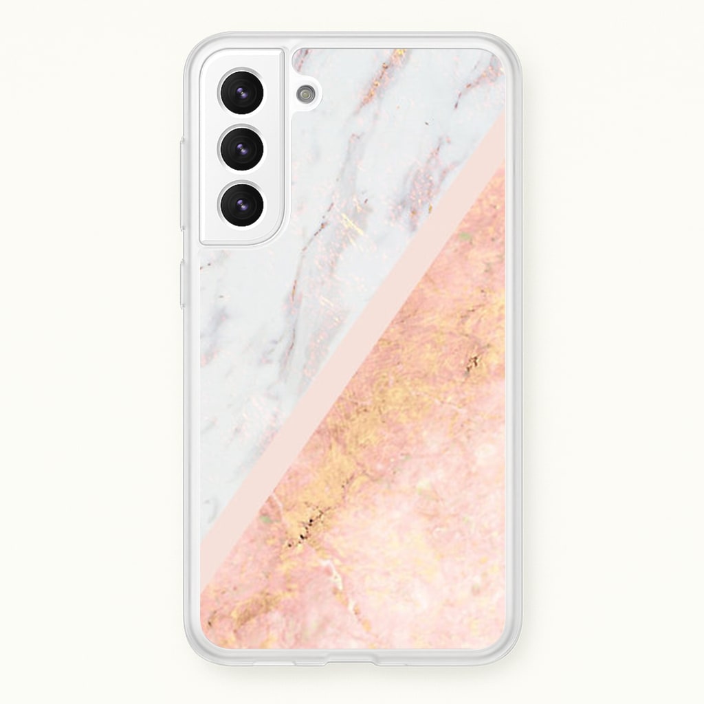 Marble and Rose Gold - marble Phone Case for Galaxy S21 Plus