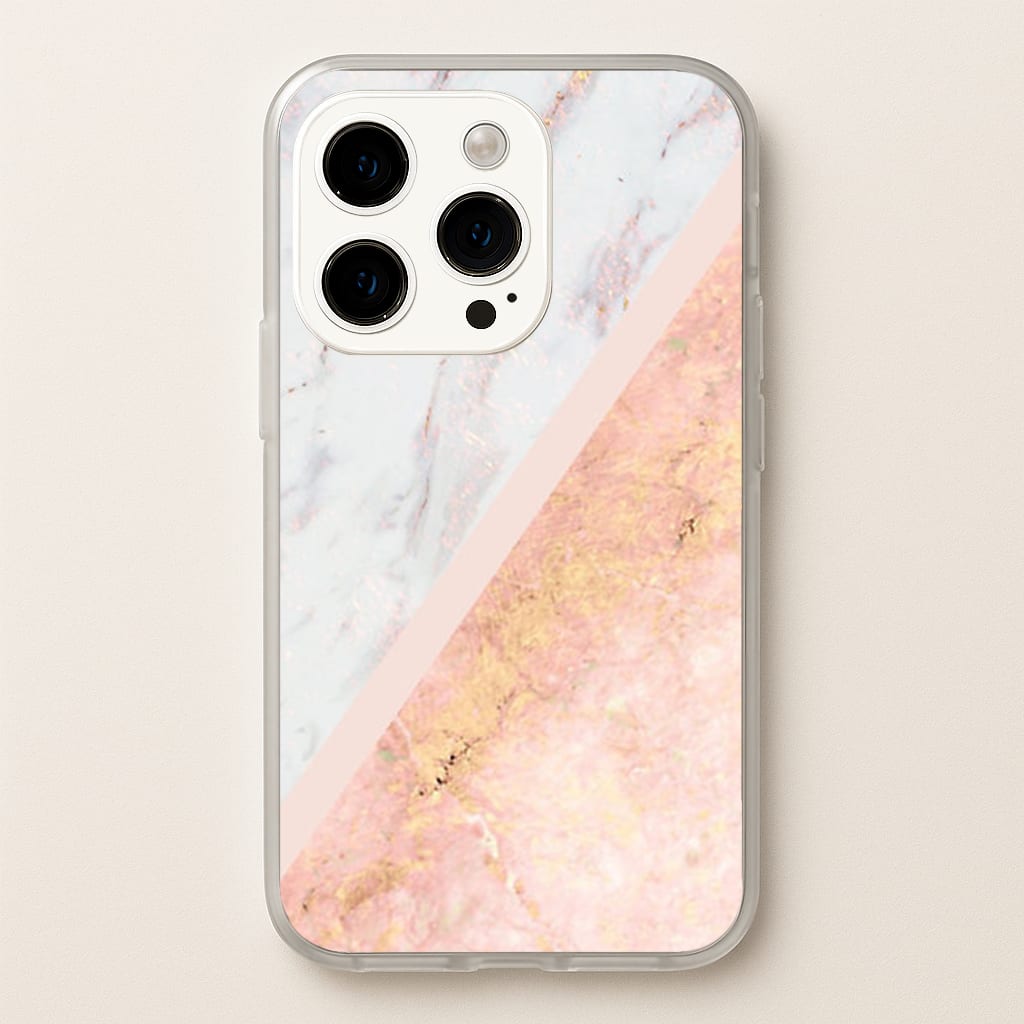 Marble and Rose Gold - marble Phone Case for iPhone 15 Pro