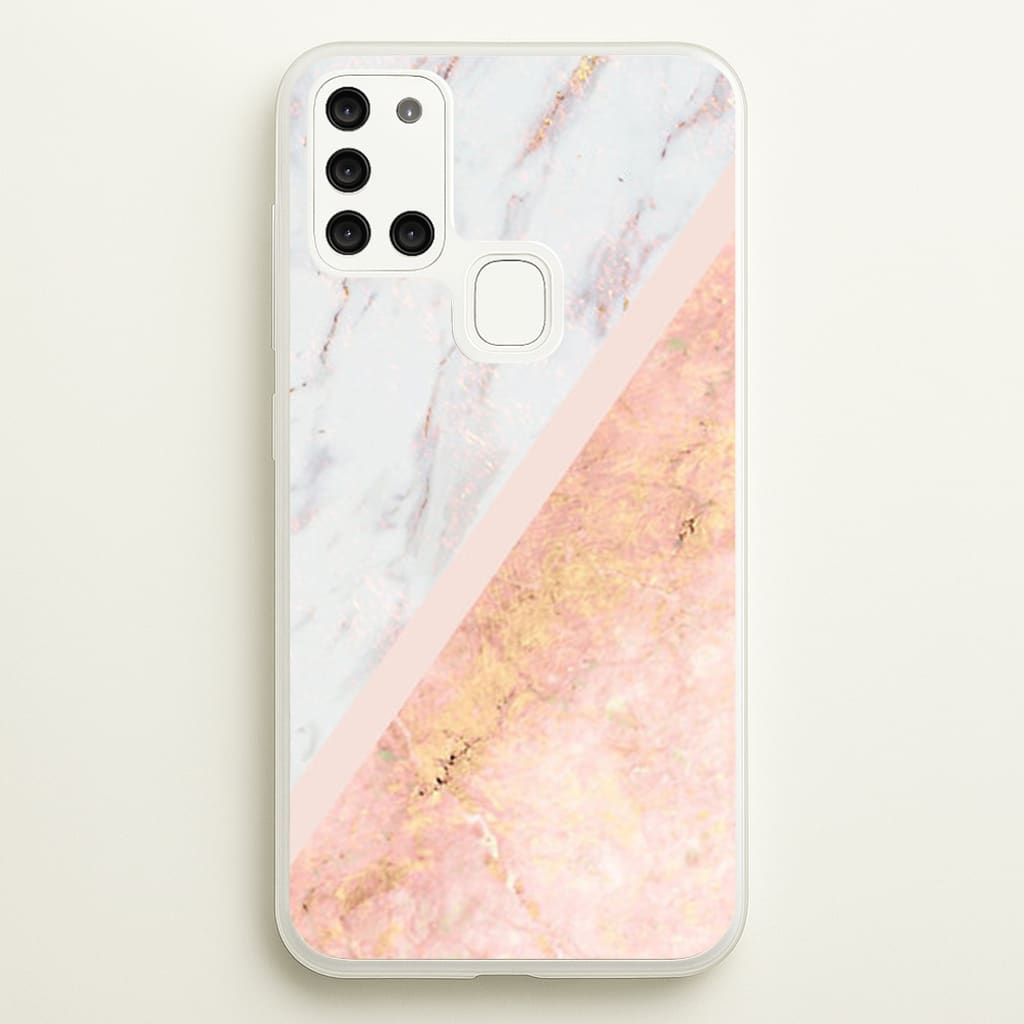 Marble and Rose Gold - marble Phone Case for Galaxy A21s
