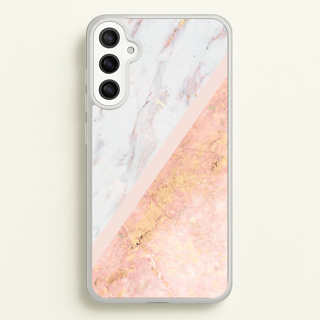Marble and Rose Gold - marble Phone Case for Galaxy A34