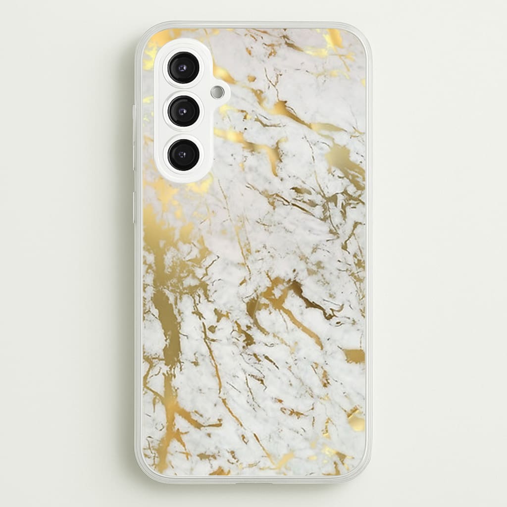 Gold Marble Splatter - marble Phone Case for Galaxy S23FE