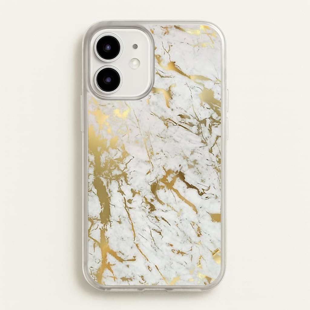 Gold Marble Splatter - marble Phone Case for iPhone 12 Mini