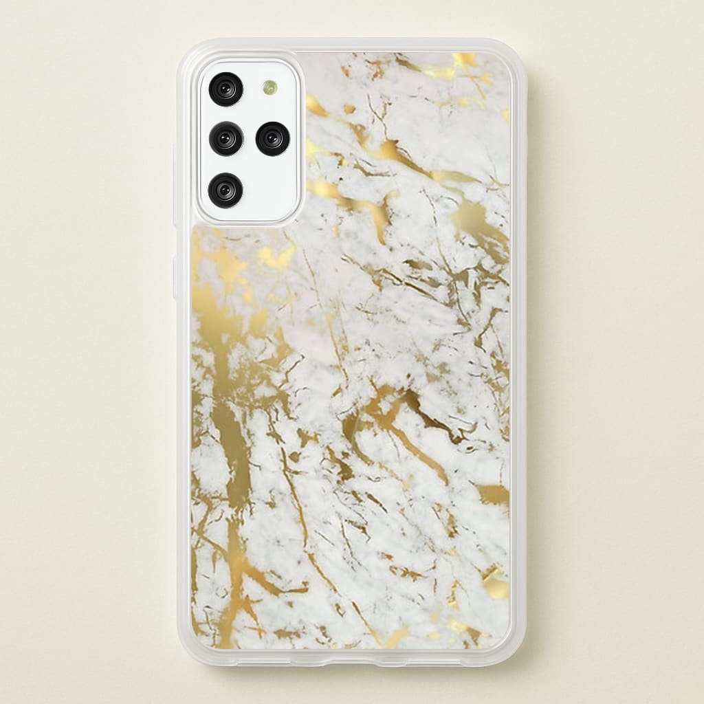 Gold Marble Splatter - marble Phone Case for Galaxy S20 Plus
