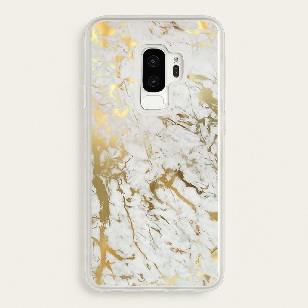 Gold Marble Splatter - marble Phone Case for Galaxy S9 Plus