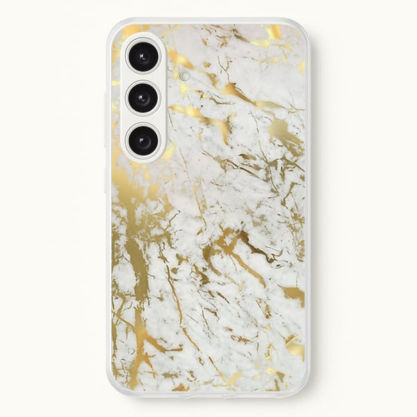 Gold Marble Splatter - marble Phone Case for Galaxy S25
