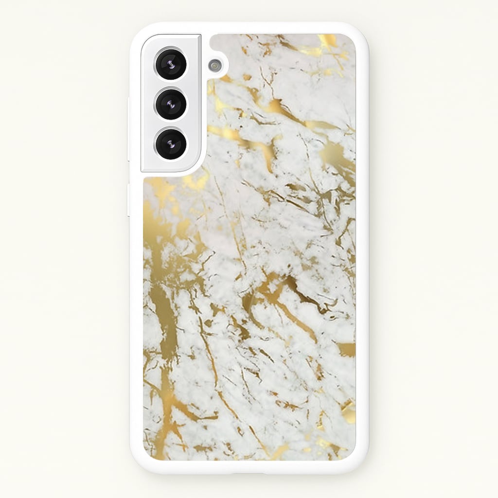 Gold Marble Splatter - marble Phone Case for Galaxy S22 Plus