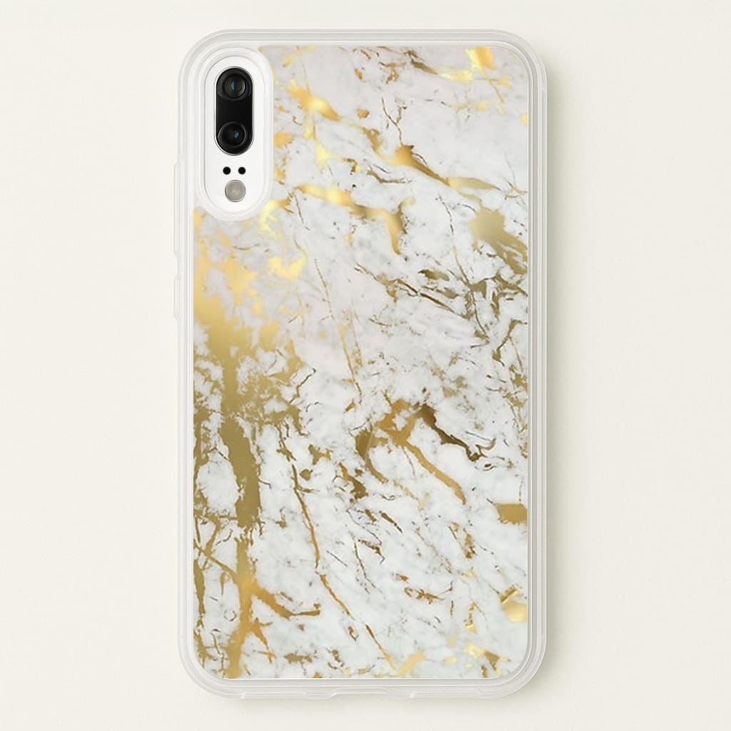 Gold Marble Splatter - marble Phone Case for Huawei P20