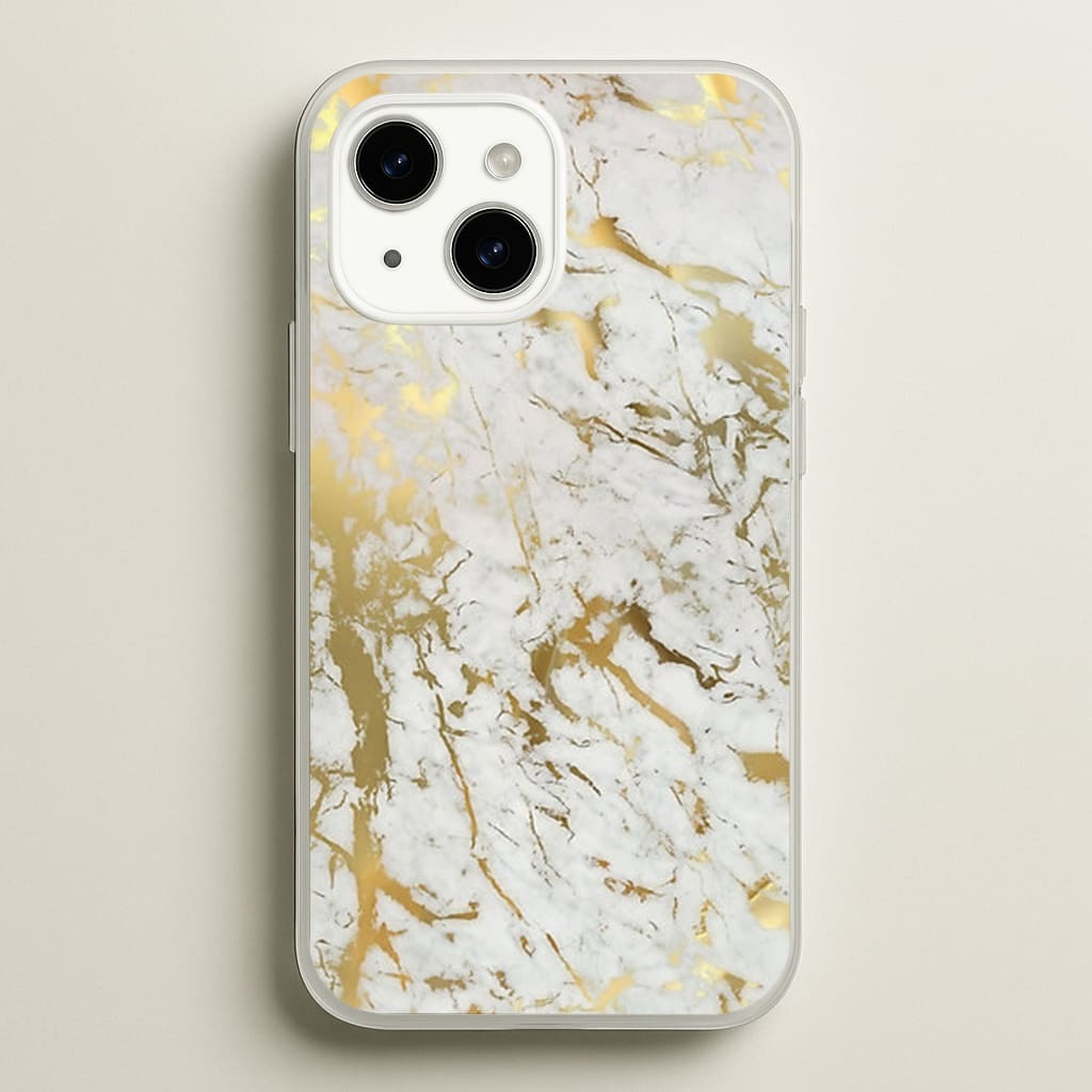 Gold Marble Splatter - marble Phone Case for iPhone 15 Plus