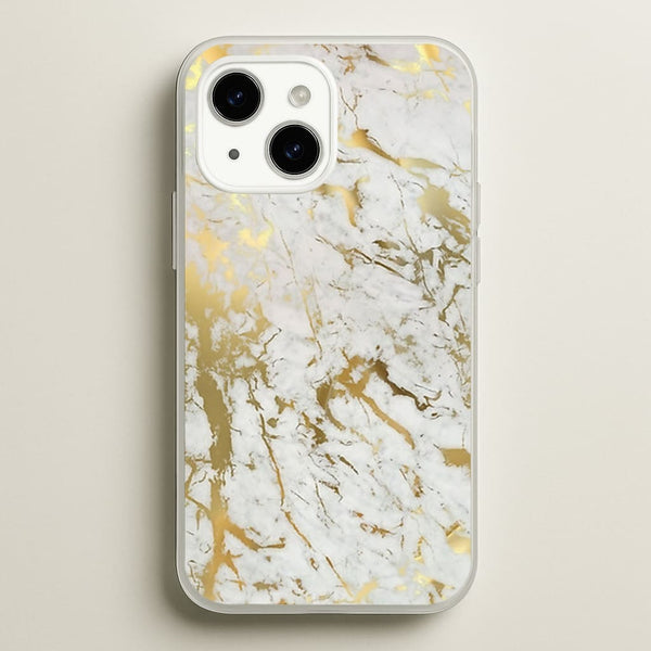 Gold Marble Splatter - marble Phone Case for iPhone 15 Plus