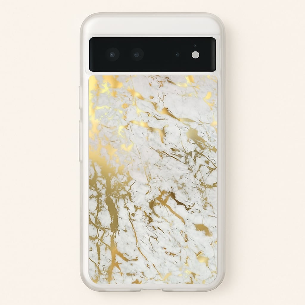 Gold Marble Splatter - marble Phone Case for Google Pixel 6