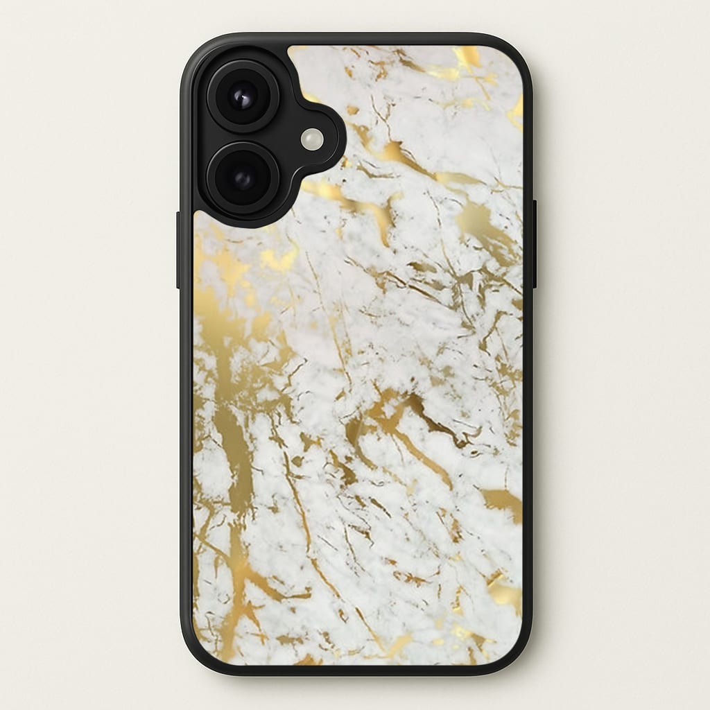 Gold Marble Splatter Phone Case for iPhone 17