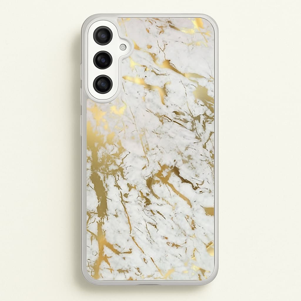 Gold Marble Splatter - marble Phone Case for Galaxy A36