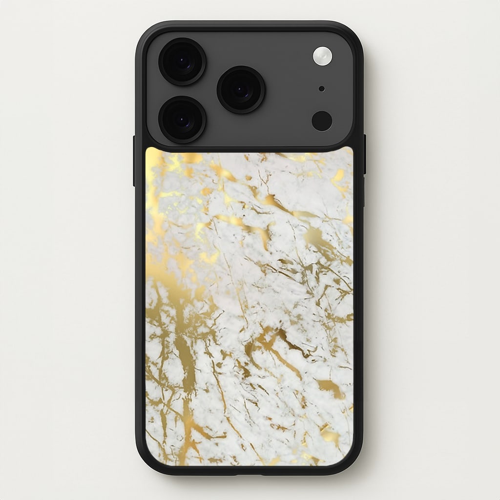 Gold Marble Splatter Phone Case for iPhone 17 Pro