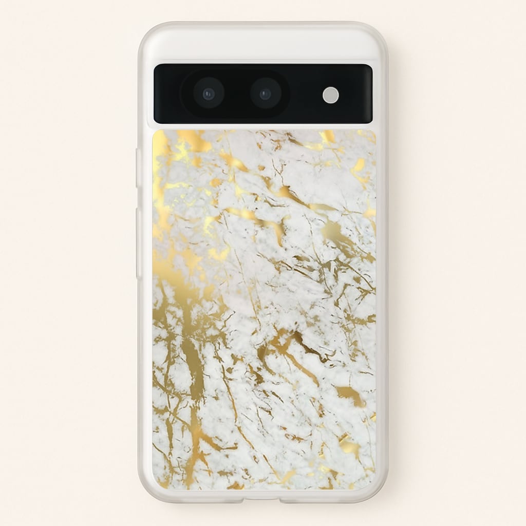 Gold Marble Splatter - marble Phone Case for Google Pixel 8a