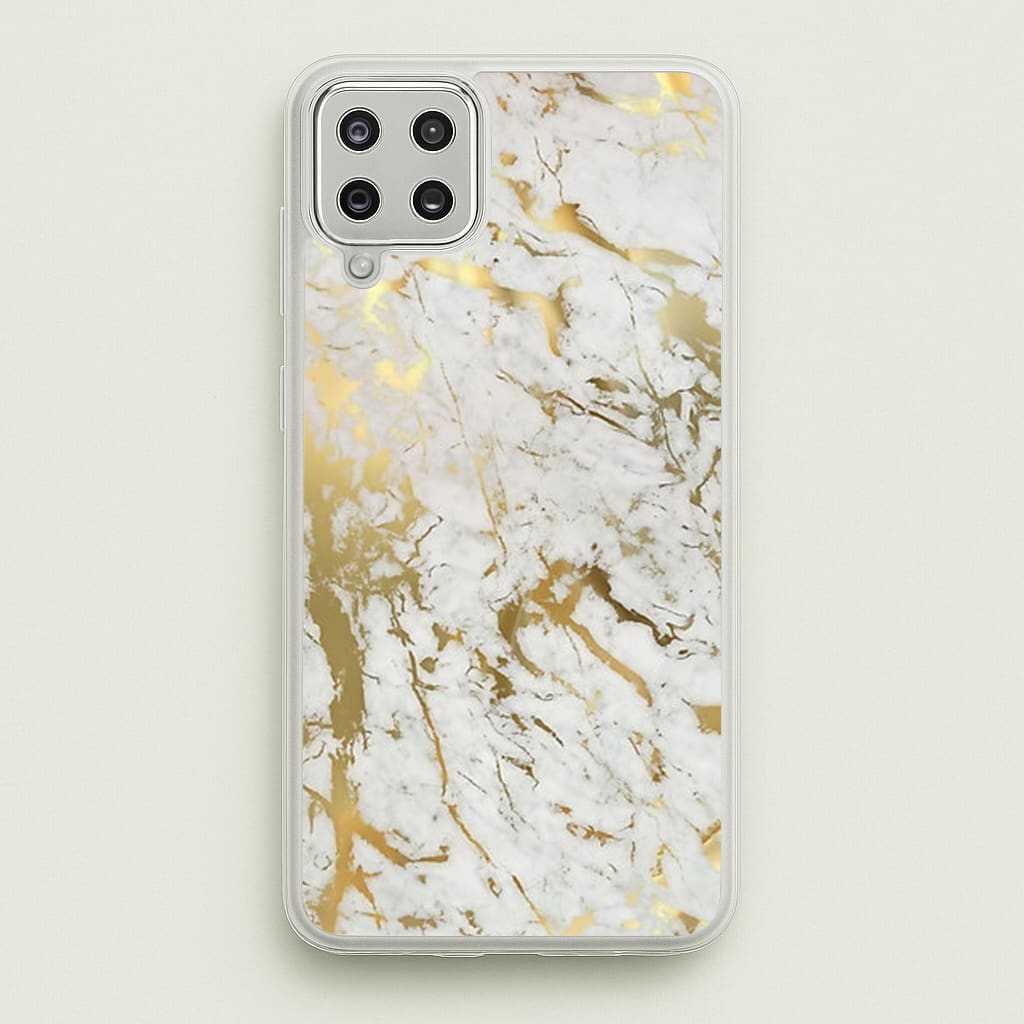 Gold Marble Splatter - marble Phone Case for Galaxy A12