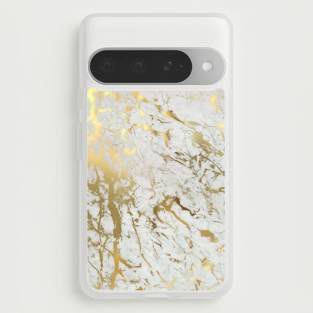 Gold Marble Splatter Phone Case for Google Pixel 10 Pro XL