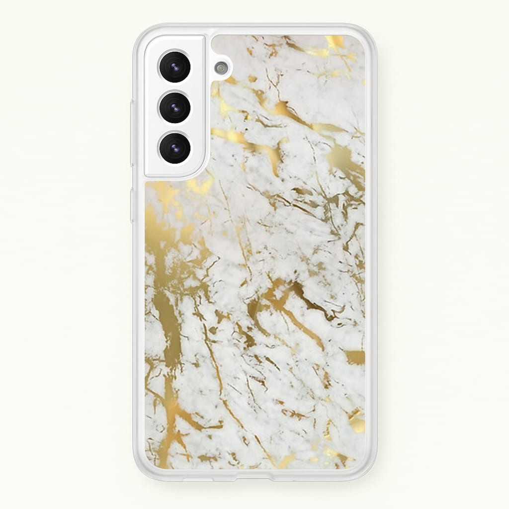 Gold Marble Splatter - marble Phone Case for Galaxy S21