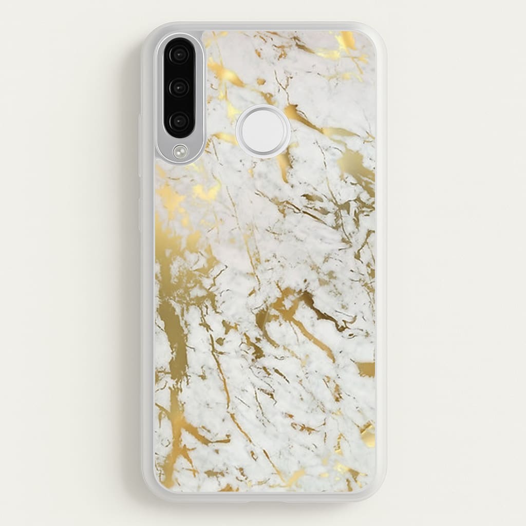Gold Marble Splatter - marble Phone Case for Huawei P30 Lite