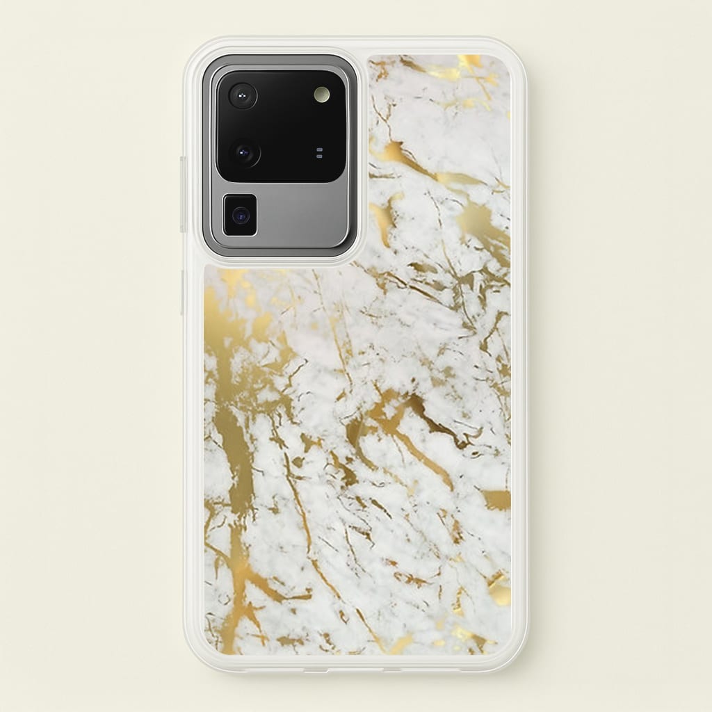 Gold Marble Splatter - marble Phone Case for Galaxy S20 Ultra