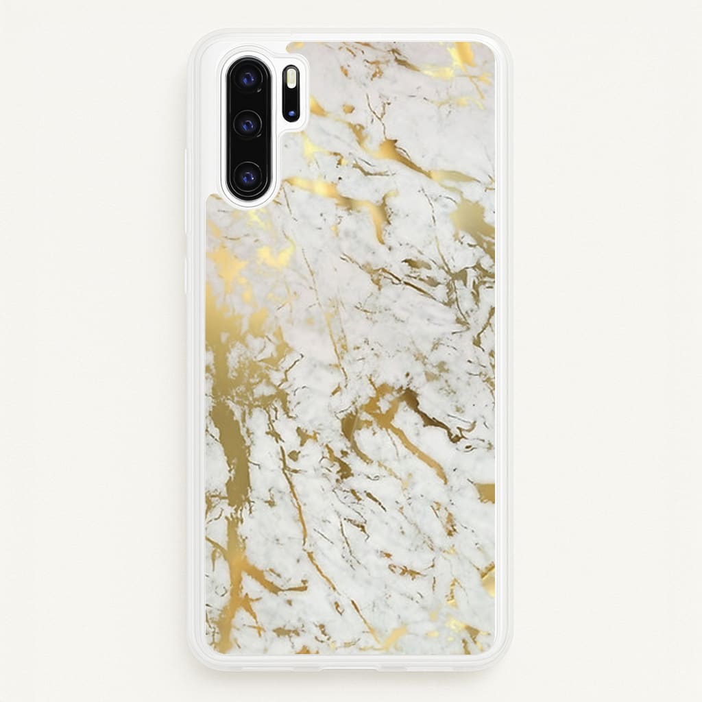 Gold Marble Splatter - marble Phone Case for Huawei P30 Pro