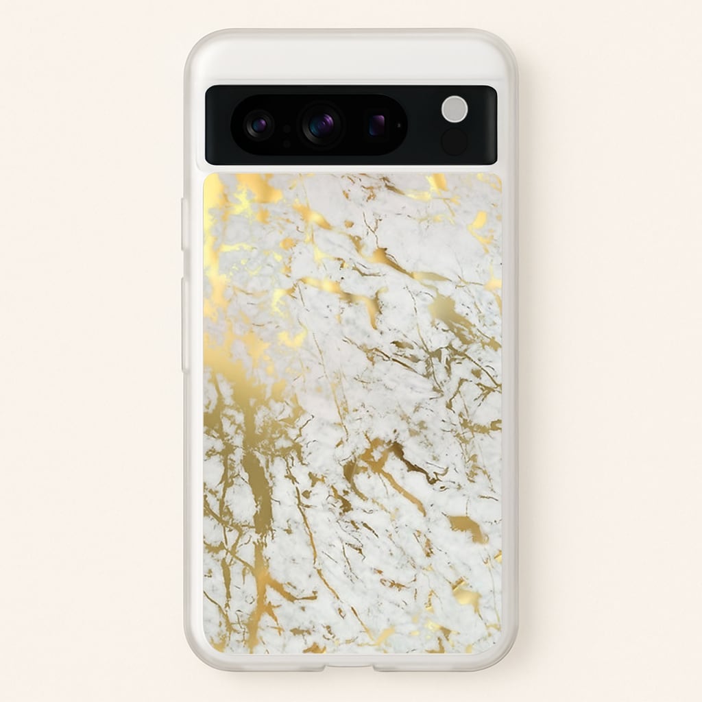 Gold Marble Splatter - marble Phone Case for Google Pixel 8 Pro