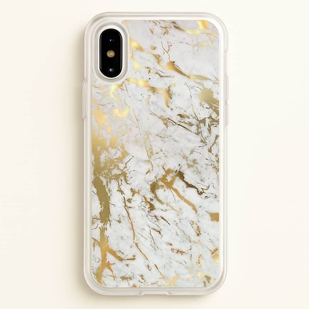Gold Marble Splatter - marble Phone Case for iPhone X / XS