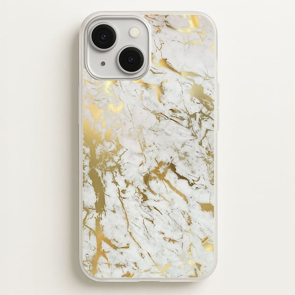 Gold Marble Splatter - marble Phone Case for iPhone 13 Mini
