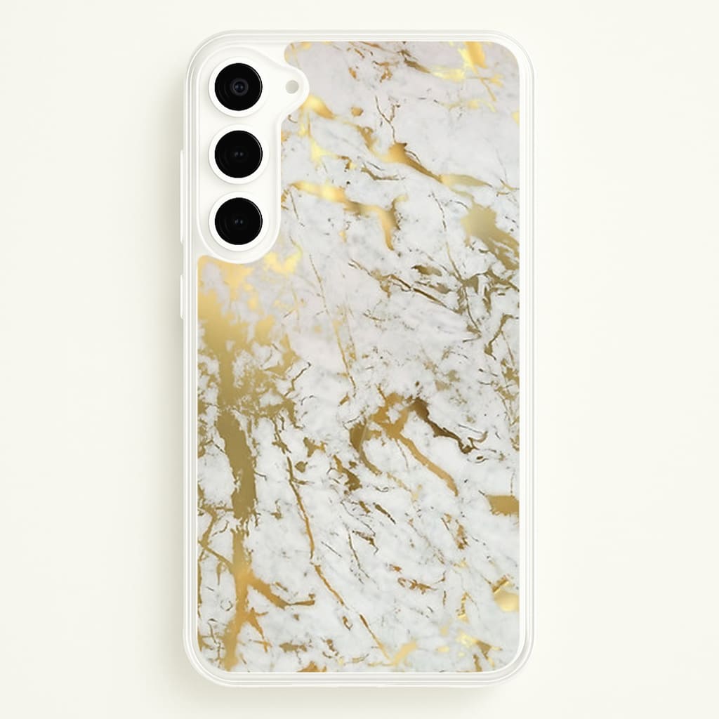 Gold Marble Splatter - marble Phone Case for Galaxy S23