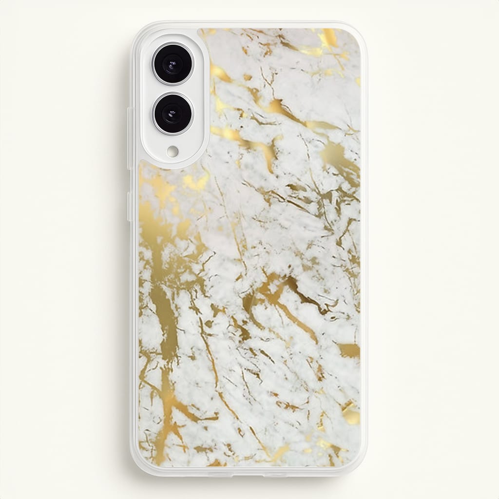 Gold Marble Splatter - marble Phone Case for Galaxy S25 Edge