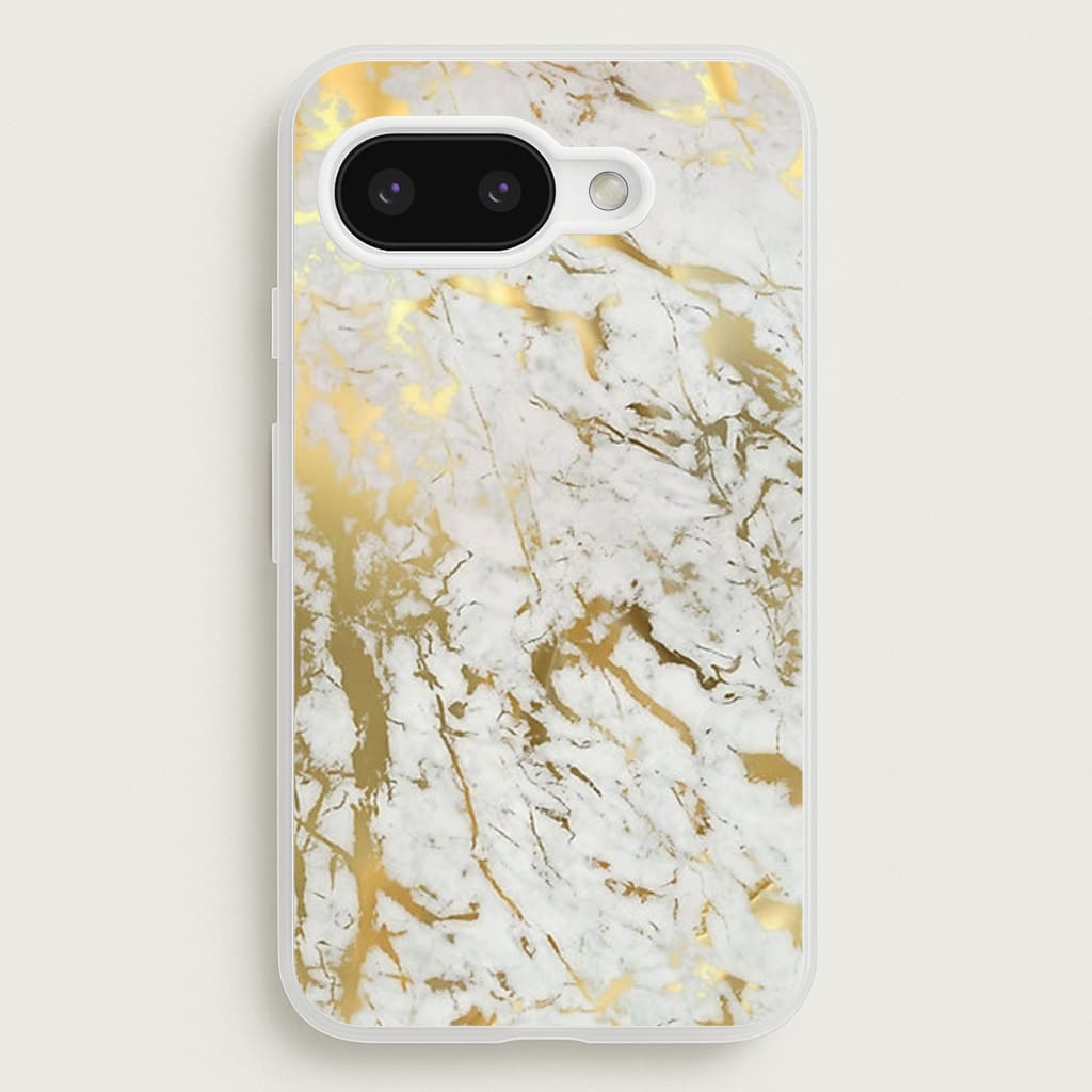 Gold Marble Splatter - marble Phone Case for Google Pixel 9a