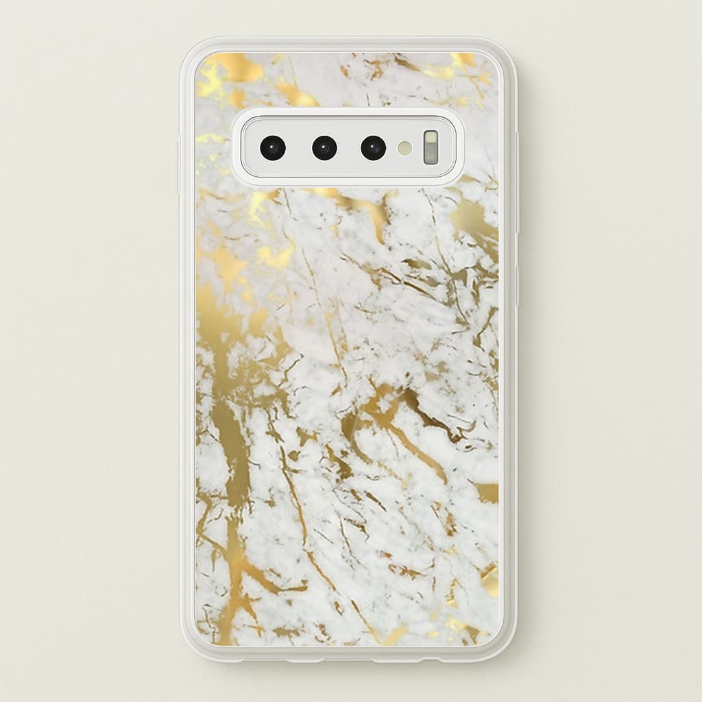 Gold Marble Splatter - marble Phone Case for Galaxy S10