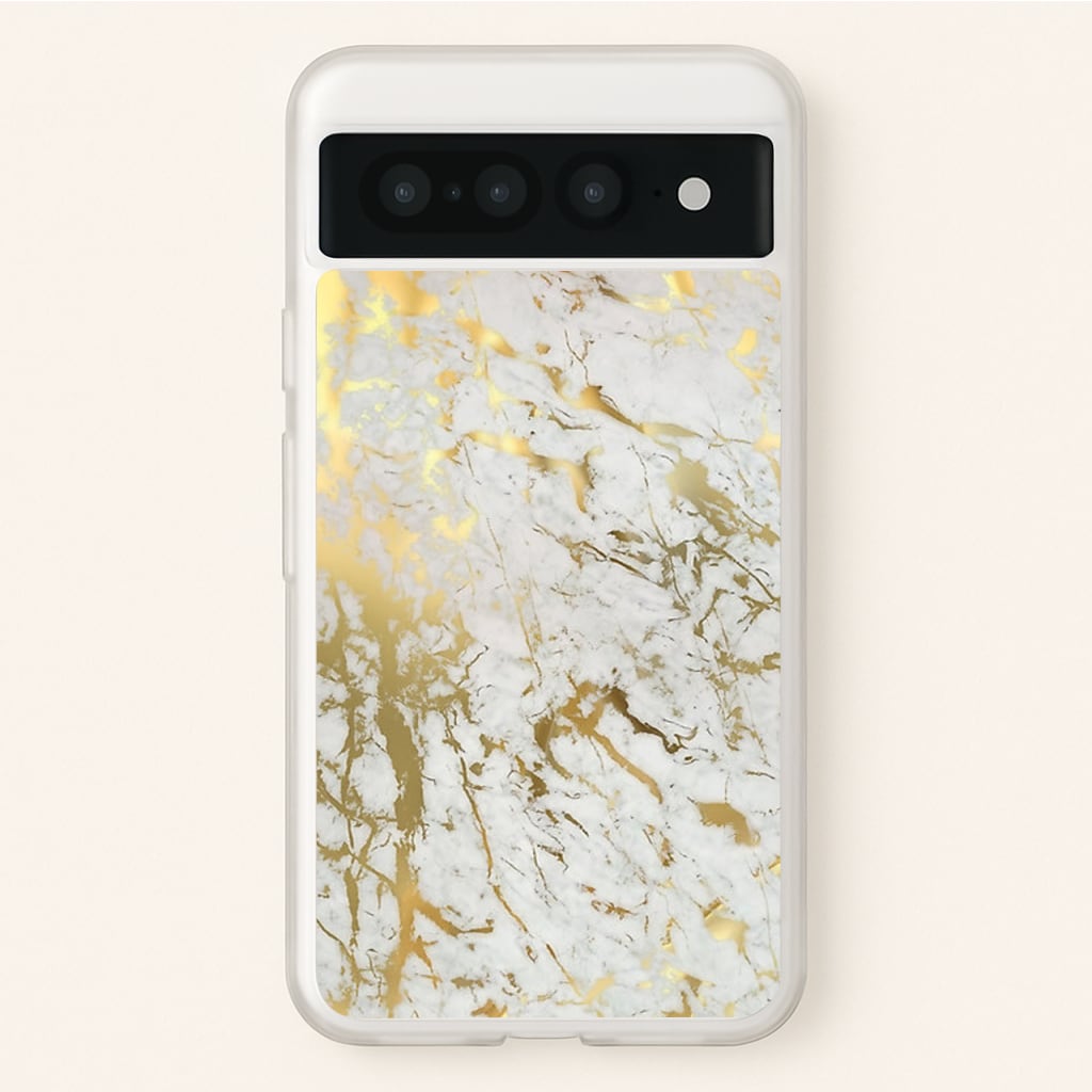 Gold Marble Splatter - marble Phone Case for Google Pixel 7 Pro