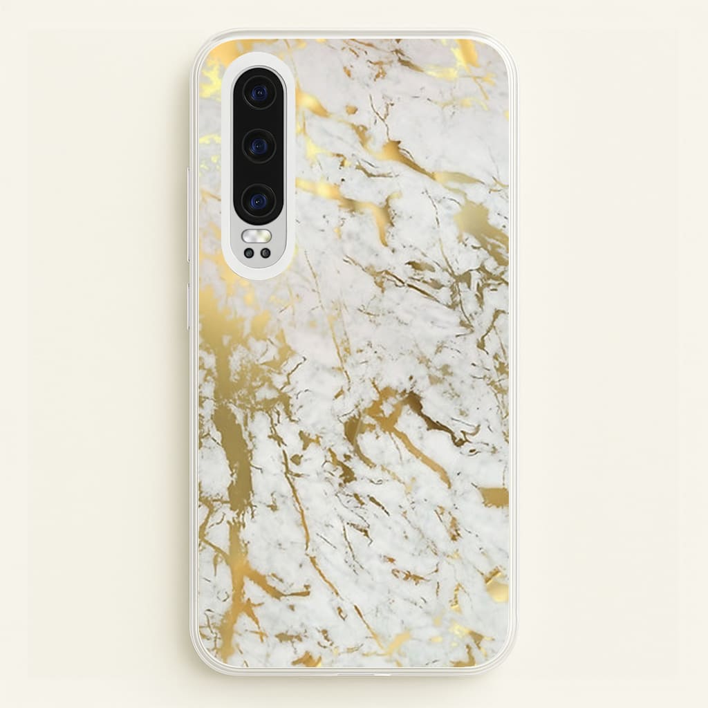 Gold Marble Splatter - marble Phone Case for Huawei P30