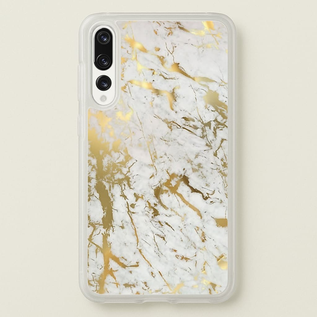 Gold Marble Splatter - marble Phone Case for Huawei P20 Pro