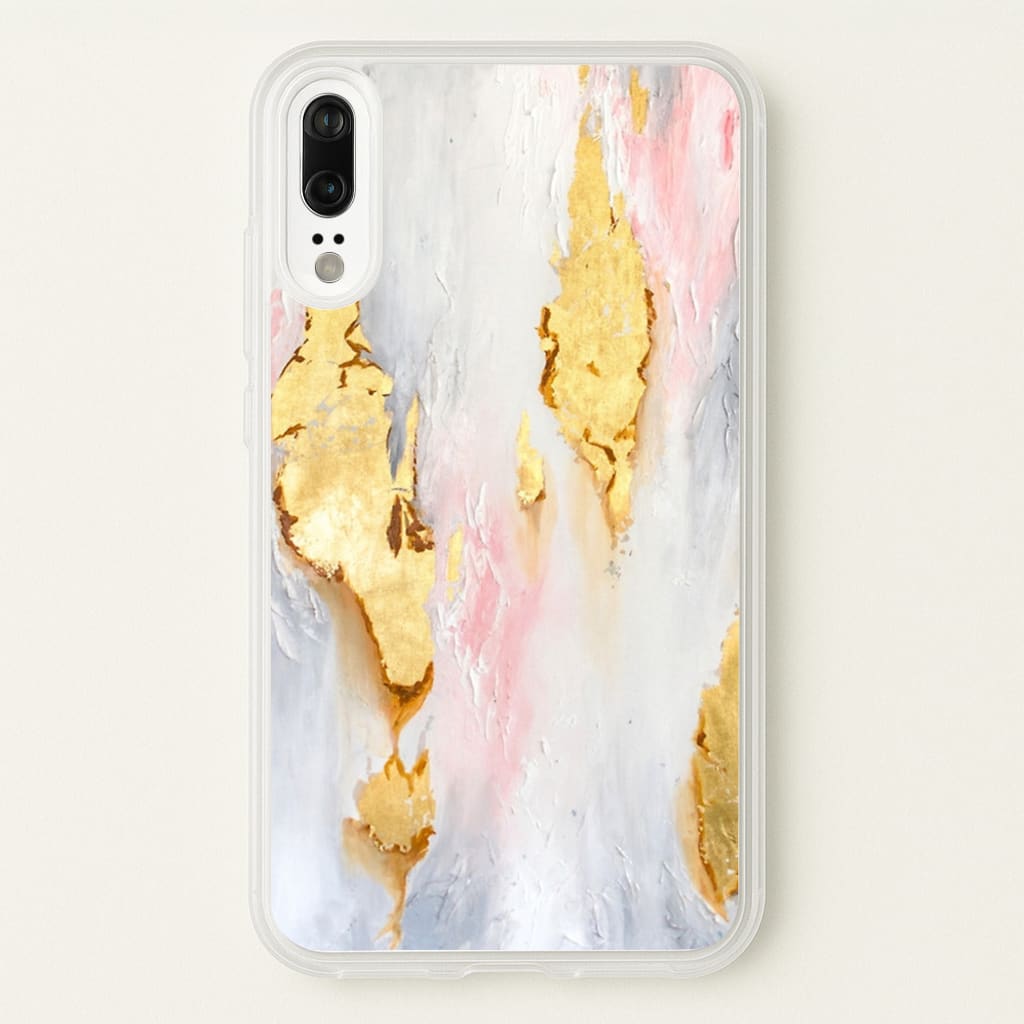 Gold Flaked Marble Pattern - marble Phone Case for Huawei P20